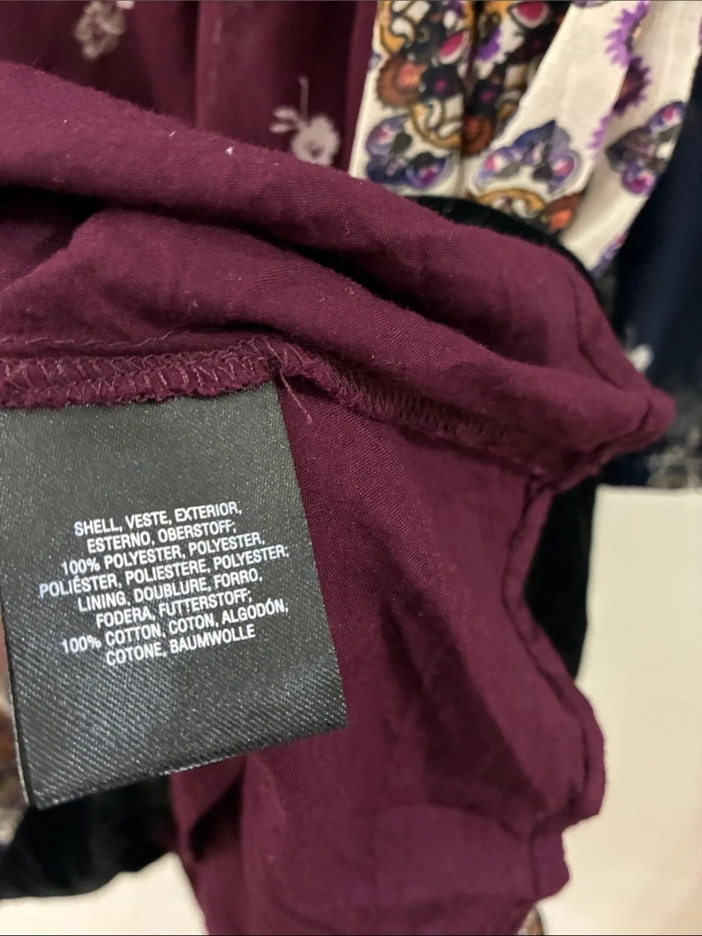Maeve Anthropologie- Boho Floral Patchwork Dress - Burgundy & Navy - small